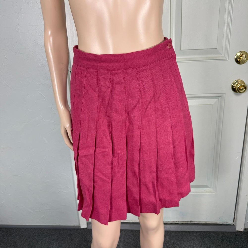 Vintage 90s Paris Sport Club Women's Skirt 8 High Wool Pleated School girl A16